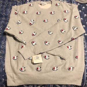Large Scribble Champion Crew Sweatshirt